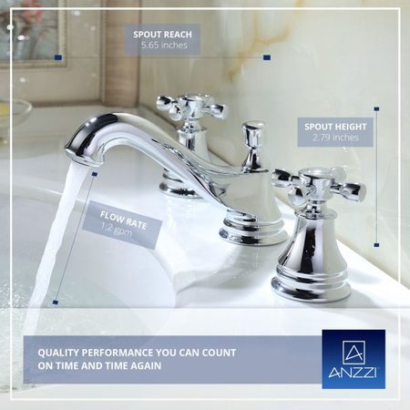 Anzzi Melody 8" Widespread Mid-Arc Bathroom Faucet, Polished Chrome L-AZ007